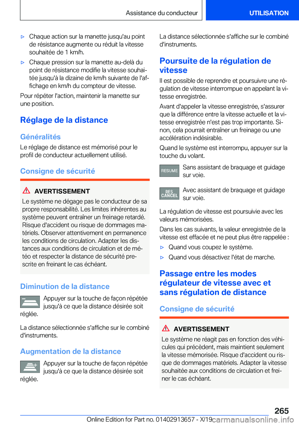 BMW X5 2020  Notices Demploi (in French) 'x�C�h�a�q�u�e��a�c�t�i�o�n��s�u�r��l�a��m�a�n�e�t�t�e��j�u�s�q�u�'�a�u��p�o�i�n�t�d�e��r�é�s�i�s�t�a�n�c�e��a�u�g�m�e�n�t�e��o�u��r�é�d�u�i�t��l�a��v�i�t�e�s�s�e�s�o�u�h�a�i�t�