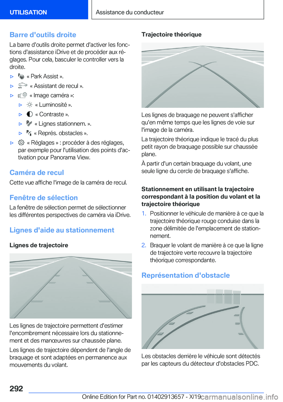 BMW X5 2020  Notices Demploi (in French) �B�a�r�r�e��d�'�o�u�t�i�l�s��d�r�o�i�t�e�L�a��b�a�r�r�e��ds�o�u�t�i�l�s��d�r�o�i�t�e��p�e�r�m�e�t��ds�a�c�t�i�v�e�r��l�e�s��f�o�n�cj
�t�i�o�n�s��ds�a�s�s�i�s�t�a�n�c�e��i�D�r�i�v�e�
