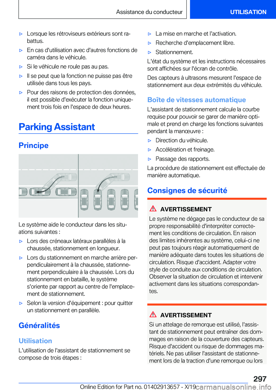 BMW X5 2020  Notices Demploi (in French) 'x�L�o�r�s�q�u�e��l�e�s��r�é�t�r�o�v�i�s�e�u�r�s��e�x�t�é�r�i�e�u�r�s��s�o�n�t��r�aj
�b�a�t�t�u�s�.'x�E�n��c�a�s��d�'�u�t�i�l�i�s�a�t�i�o�n��a�v�e�c��d�'�a�u�t�r�e�s��f�o�