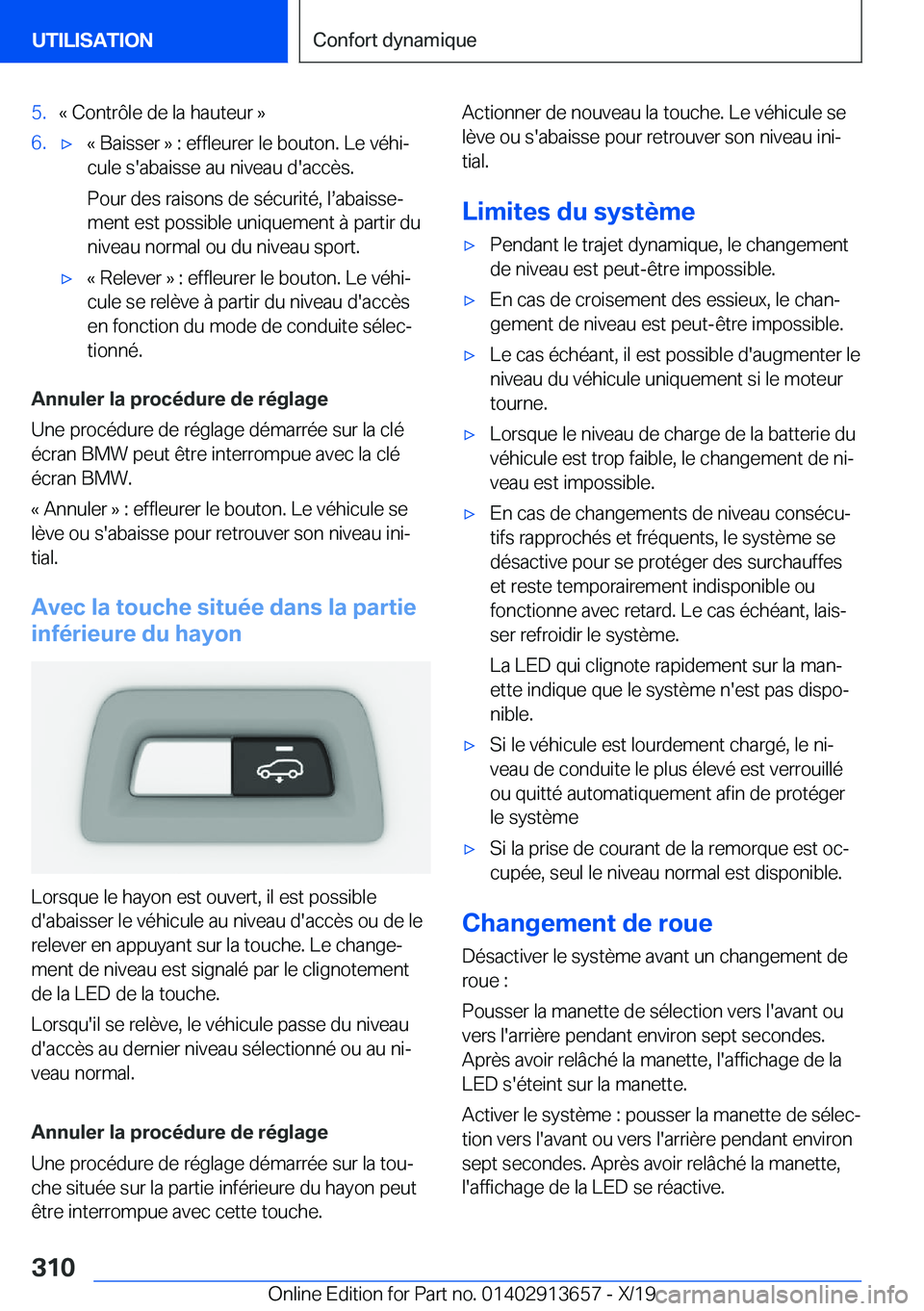 BMW X5 2020  Notices Demploi (in French) �5�.�k��C�o�n�t�r�