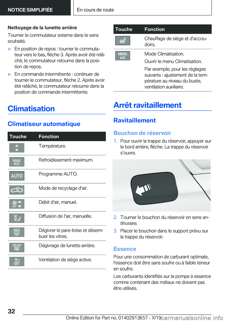 BMW X5 2020  Notices Demploi (in French) �N�e�t�t�o�y�a�g�e��d�e��l�a��l�u�n�e�t�t�e��a�r�r�i�è�r�e
�T�o�u�r�n�e�r��l�e��c�o�m�m�u�t�a�t�e�u�r��e�x�t�e�r�n�e��d�a�n�s��l�e��s�e�n�s
�s�o�u�h�a�i�t�é�.'x�E�n��p�o�s�i�t�i�o�n�