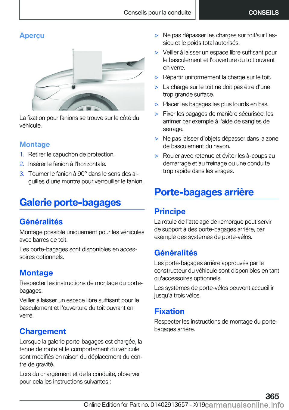 BMW X5 2020  Notices Demploi (in French) �A�p�e�r�ç�u
�L�a��f�i�x�a�t�i�o�n��p�o�u�r��f�a�n�i�o�n�s��s�e��t�r�o�u�v�e��s�u�r��l�e��c�