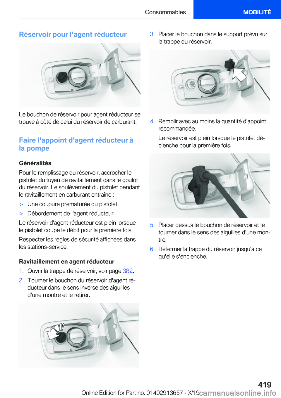 BMW X5 2020  Notices Demploi (in French) �R�é�s�e�r�v�o�i�r��p�o�u�r��l�'�a�g�e�n�t��r�é�d�u�c�t�e�u�r
�L�e��b�o�u�c�h�o�n��d�e��r�é�s�e�r�v�o�i�r��p�o�u�r��a�g�e�n�t��r�é�d�u�c�t�e�u�r��s�e�t�r�o�u�v�e��