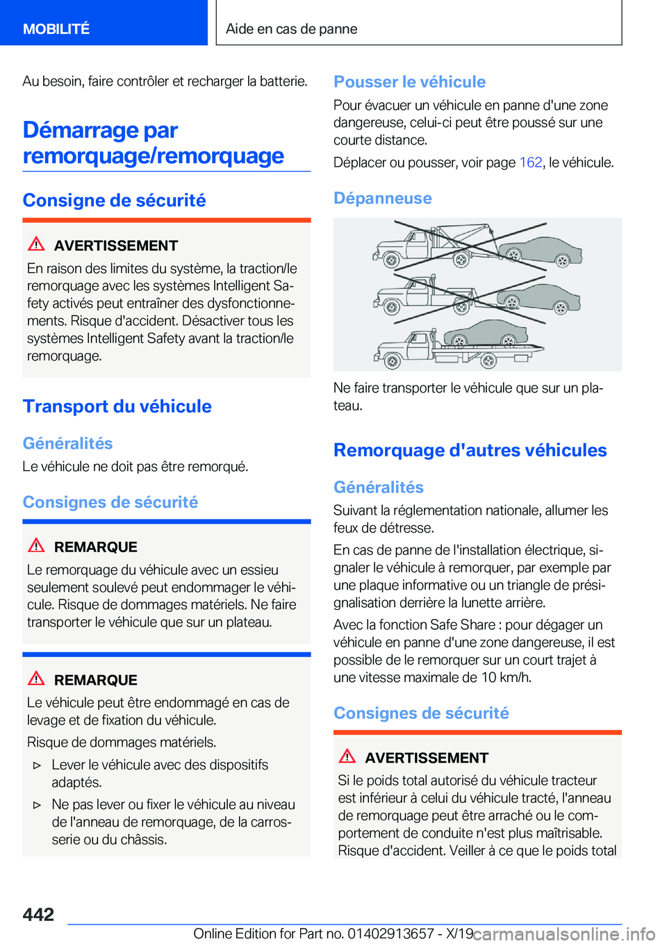 BMW X5 2020  Notices Demploi (in French) �A�u��b�e�s�o�i�n�,��f�a�i�r�e��c�o�n�t�r�