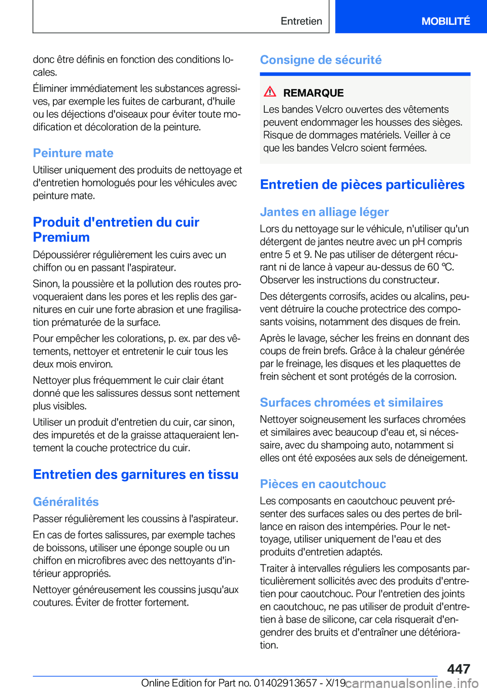 BMW X5 2020  Notices Demploi (in French) �d�o�n�c��ê�t�r�e��d�é�f�i�n�i�s��e�n��f�o�n�c�t�i�o�n��d�e�s��c�o�n�d�i�t�i�o�n�s��l�oj
�c�a�l�e�s�.
�