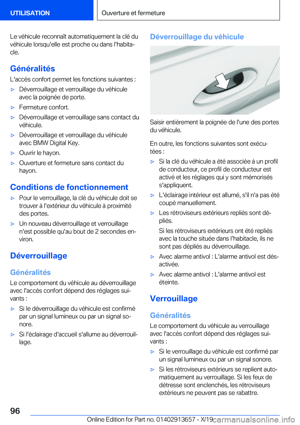 BMW X5 2020  Notices Demploi (in French) �L�e��v�é�h�i�c�u�l�e��r�e�c�o�n�n�a�