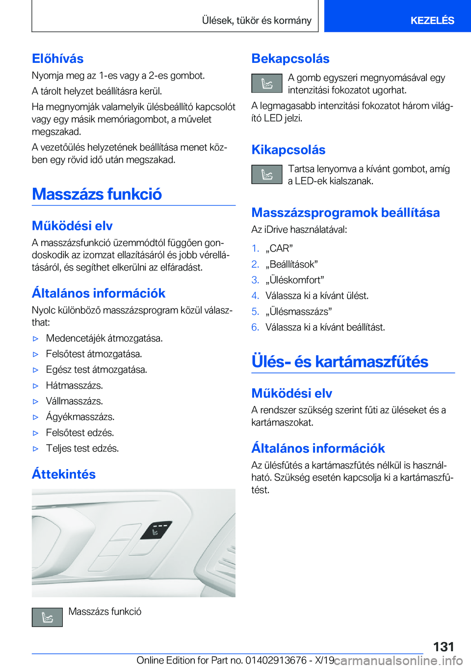 BMW X5 2020  Kezelési útmutató (in Hungarian) �E�l�
