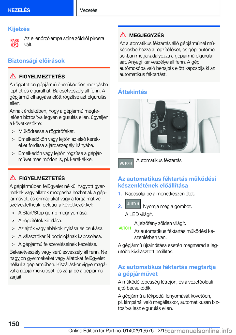 BMW X5 2020  Kezelési útmutató (in Hungarian) �K�i�j�e�l�z�