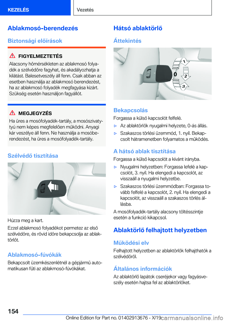 BMW X5 2020  Kezelési útmutató (in Hungarian) �A�b�l�a�k�m�o�s�