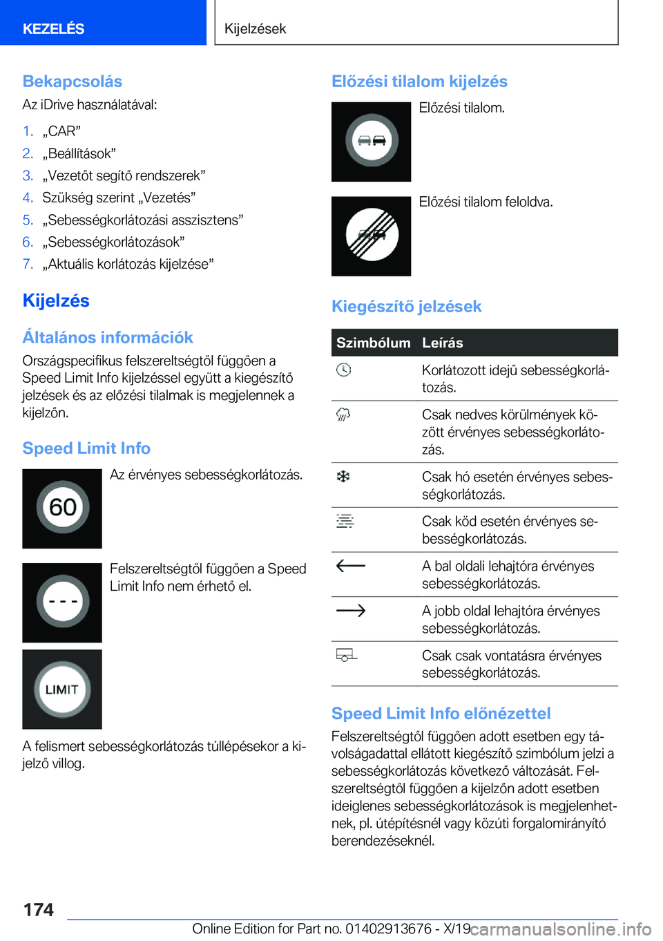 BMW X5 2020  Kezelési útmutató (in Hungarian) �B�e�k�a�p�c�s�o�l�