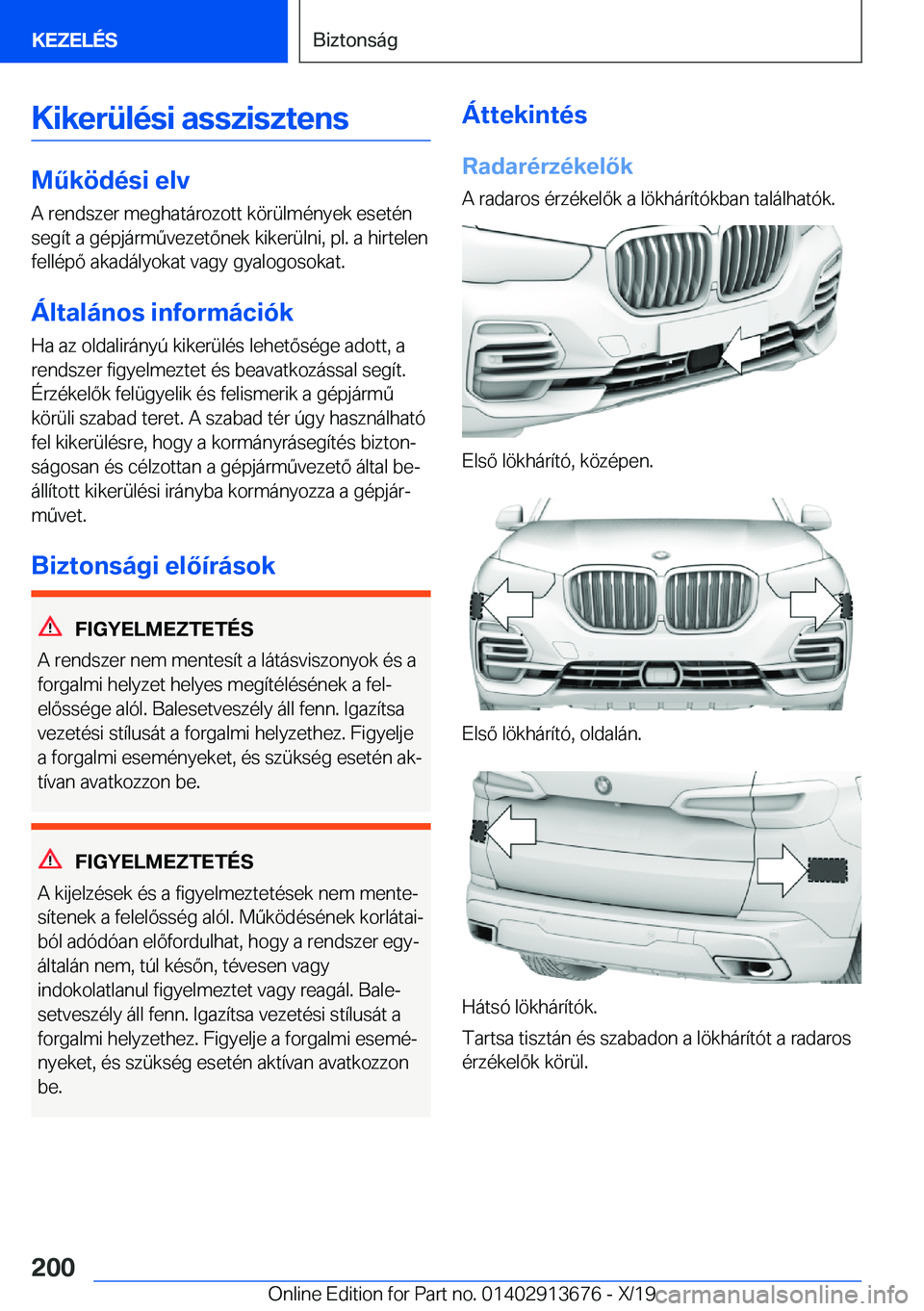BMW X5 2020  Kezelési útmutató (in Hungarian) �K�i�k�e�r�