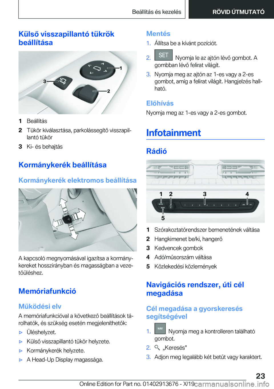 BMW X5 2020  Kezelési útmutató (in Hungarian) �K�