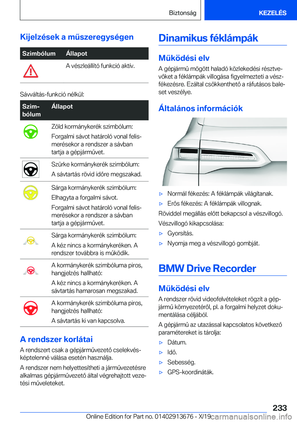 BMW X5 2020  Kezelési útmutató (in Hungarian) �K�i�j�e�l�z�