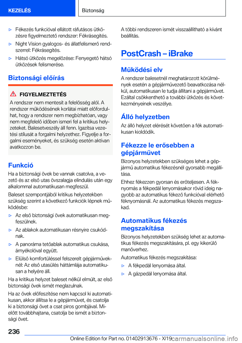 BMW X5 2020  Kezelési útmutató (in Hungarian) x�F�