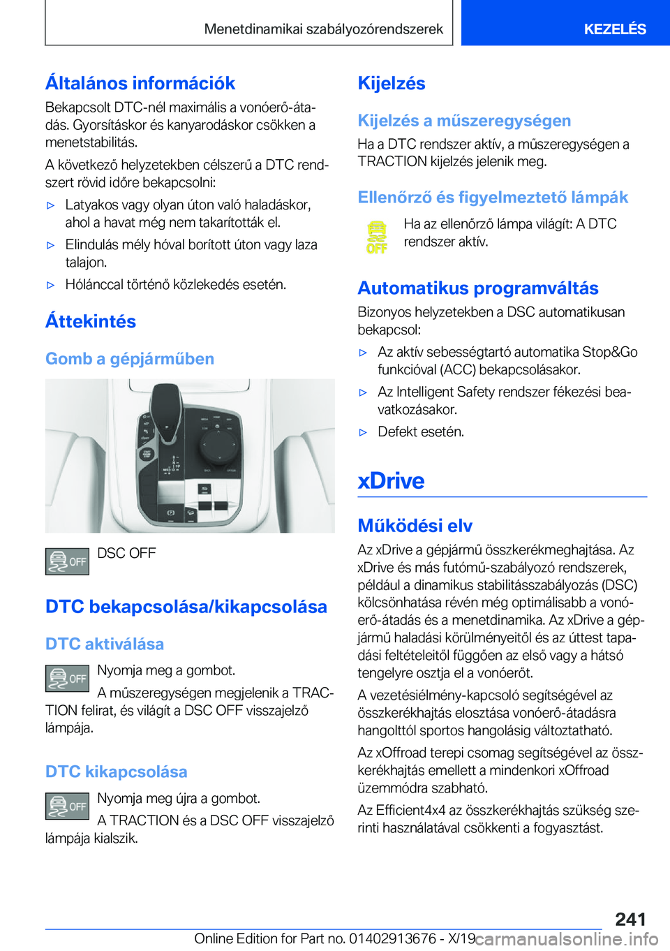 BMW X5 2020  Kezelési útmutató (in Hungarian) �