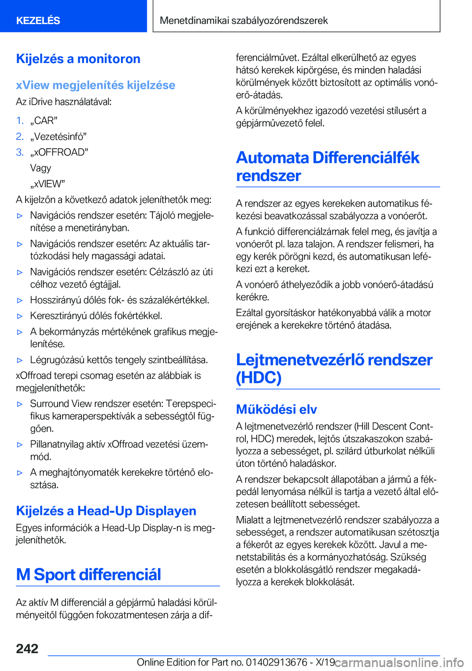 BMW X5 2020  Kezelési útmutató (in Hungarian) �K�i�j�e�l�z�