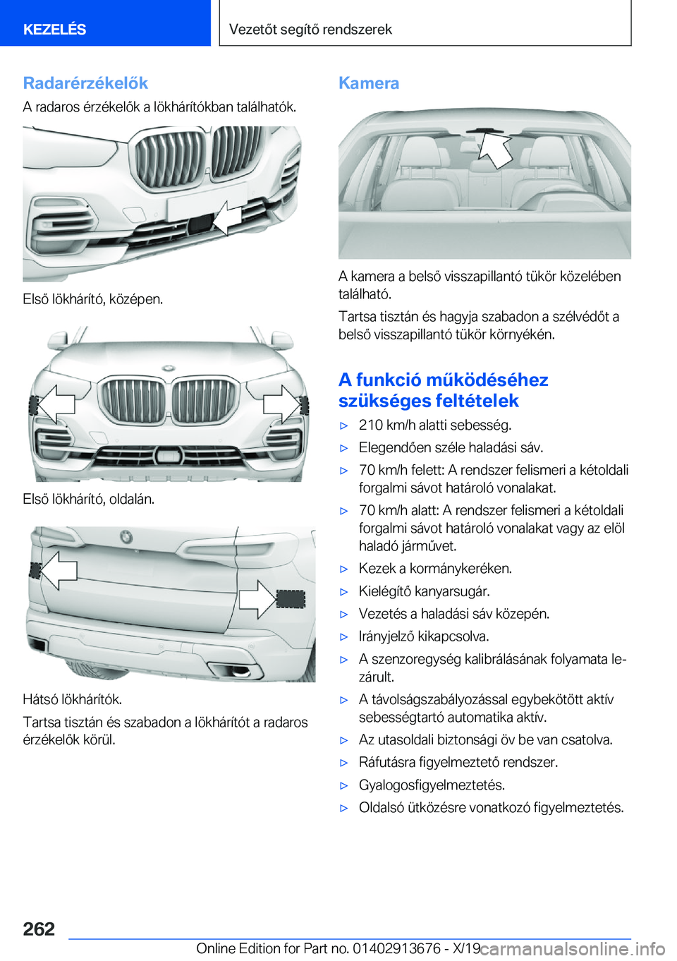 BMW X5 2020  Kezelési útmutató (in Hungarian) �R�a�d�a�r�