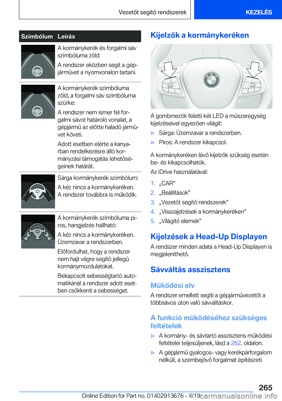 BMW X5 2020  Kezelési útmutató (in Hungarian) �S�z�i�m�b�