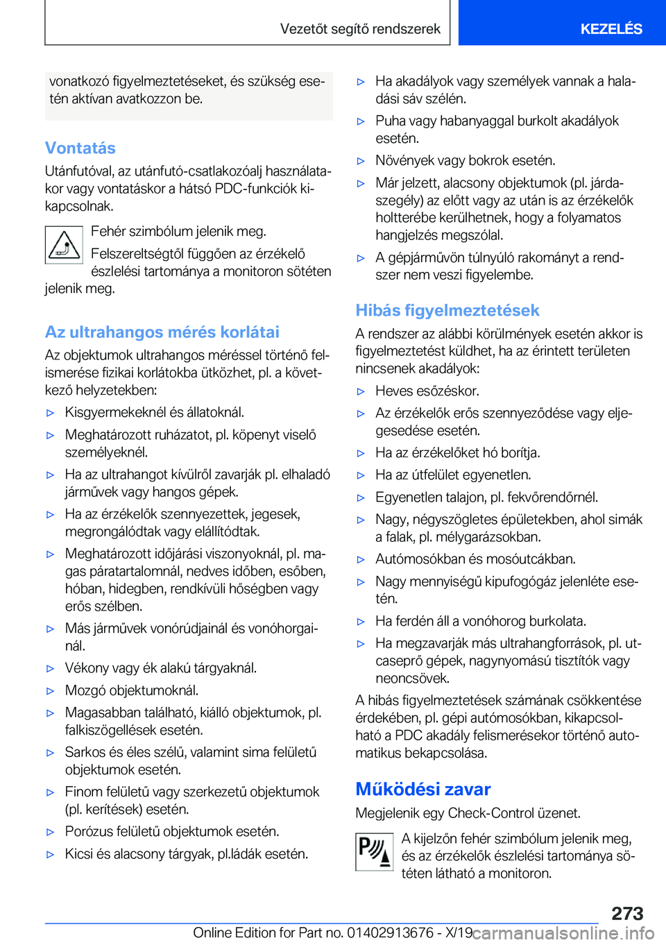 BMW X5 2020  Kezelési útmutató (in Hungarian) �v�o�n�a�t�k�o�z�