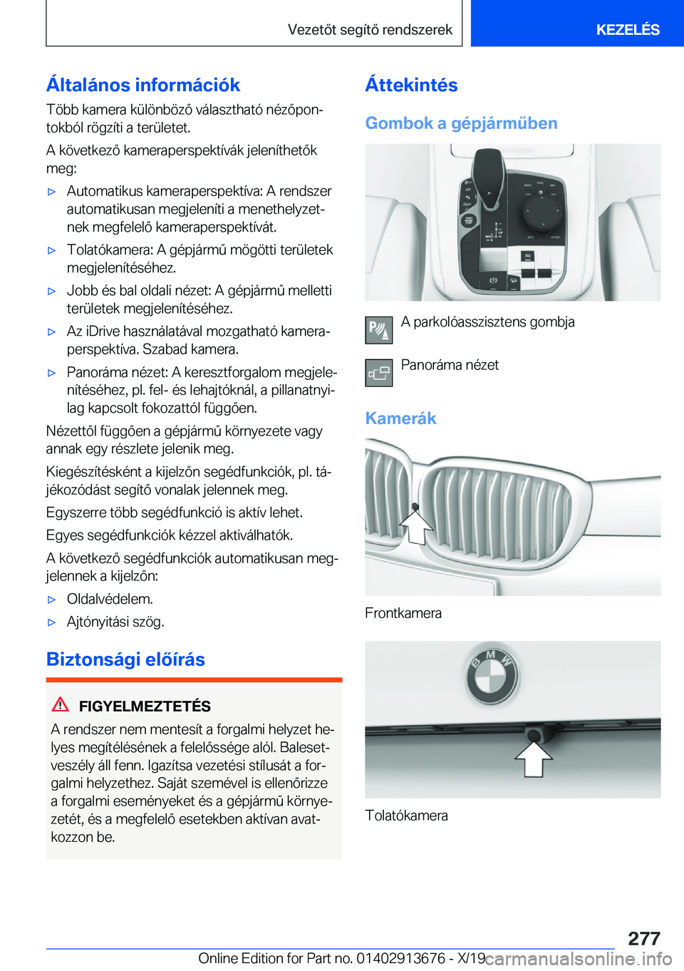 BMW X5 2020  Kezelési útmutató (in Hungarian) �