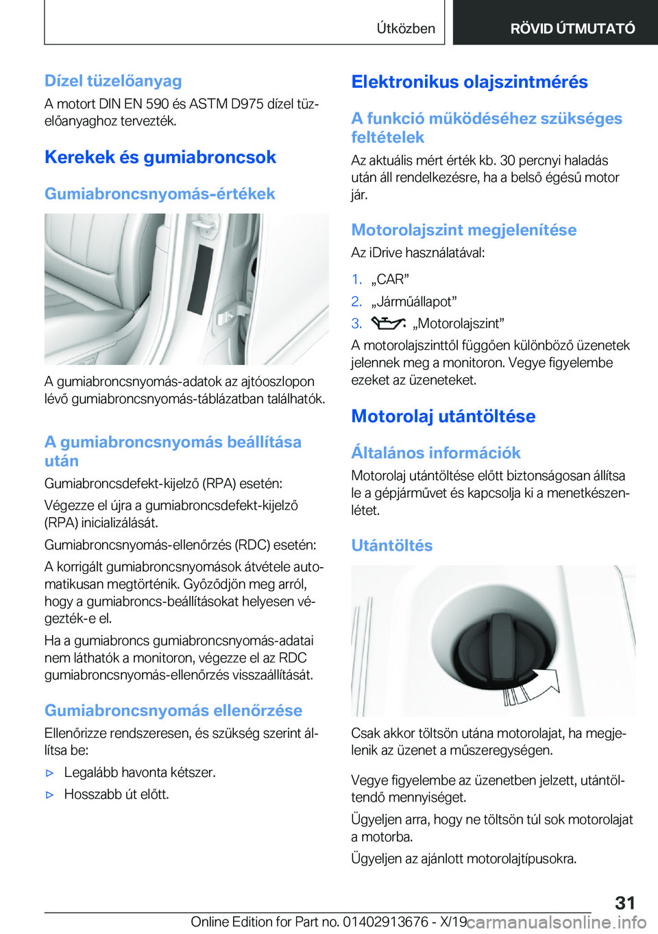 BMW X5 2020  Kezelési útmutató (in Hungarian) �D�