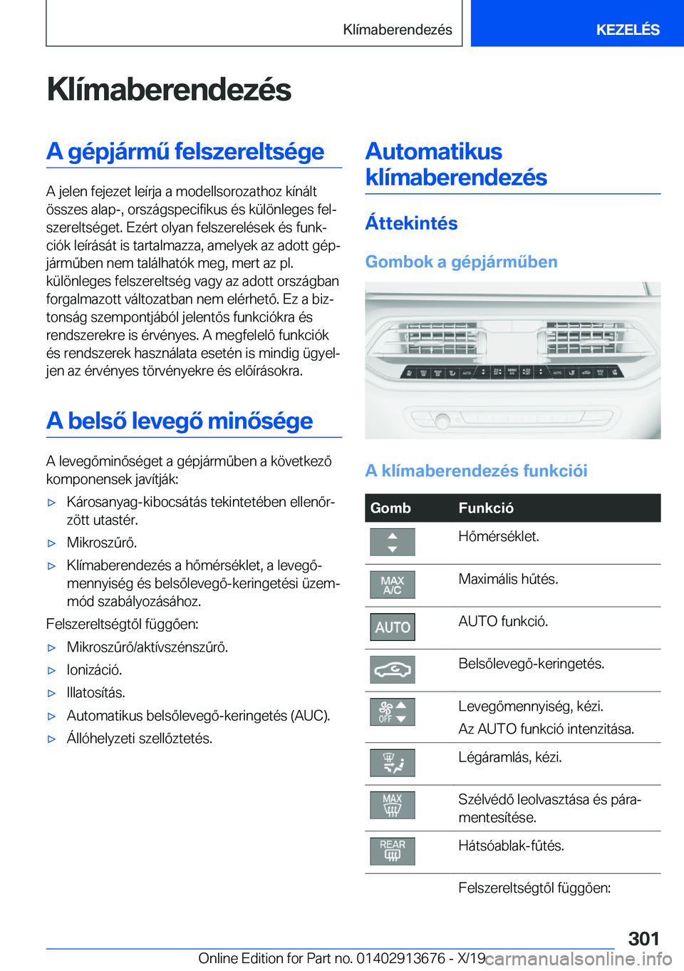 BMW X5 2020  Kezelési útmutató (in Hungarian) �K�l�