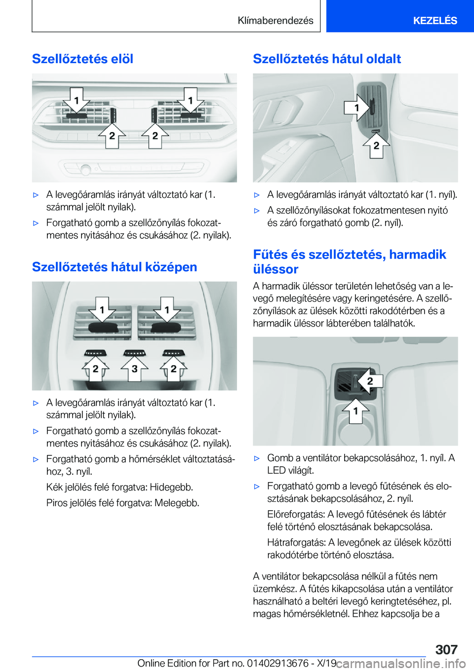 BMW X5 2020  Kezelési útmutató (in Hungarian) �S�z�e�l�l�