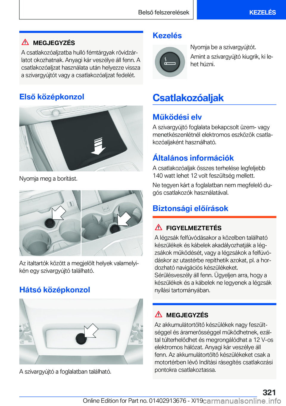 BMW X5 2020  Kezelési útmutató (in Hungarian) �M�E�G�J�E�G�Y�Z�