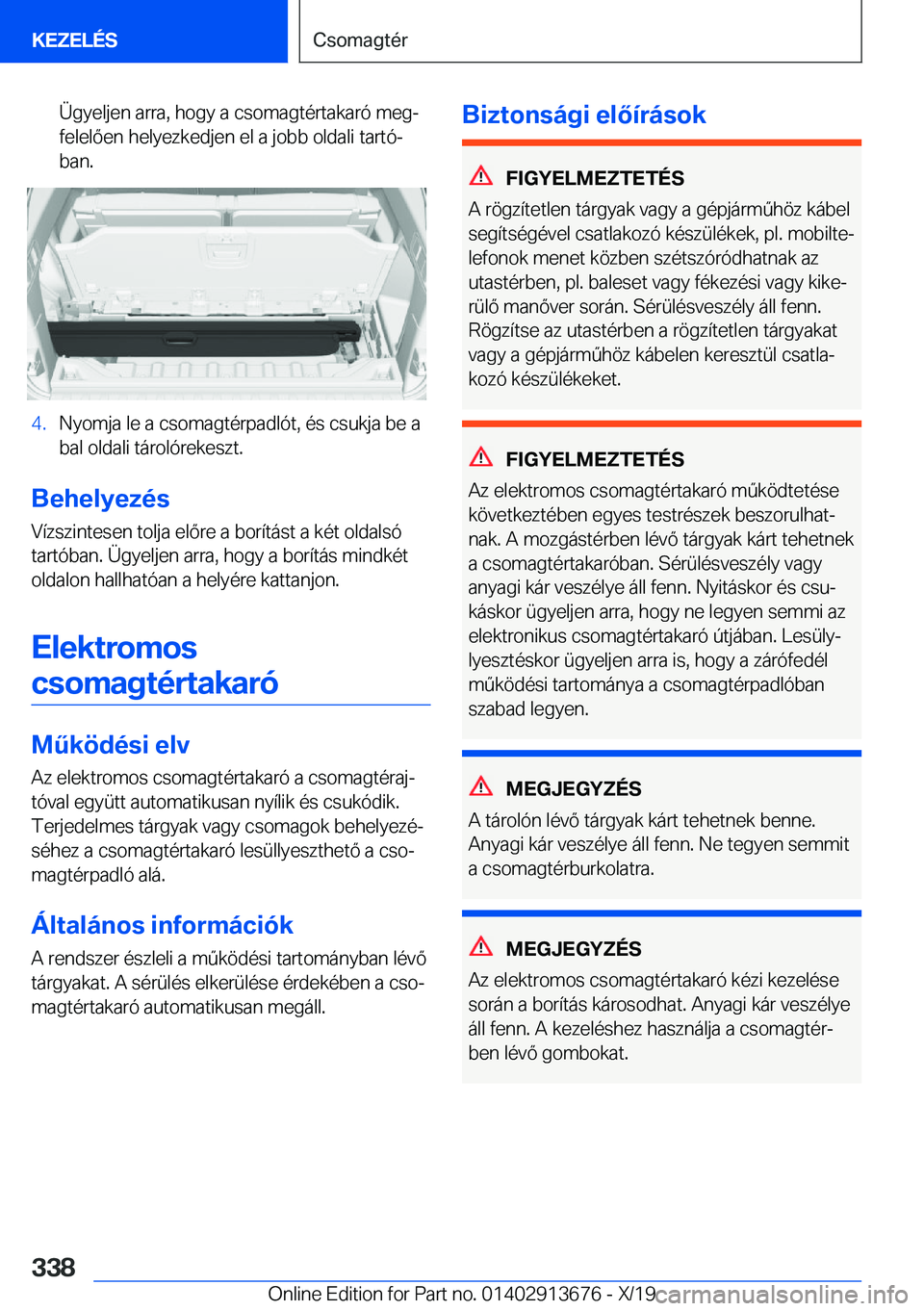BMW X5 2020  Kezelési útmutató (in Hungarian) �