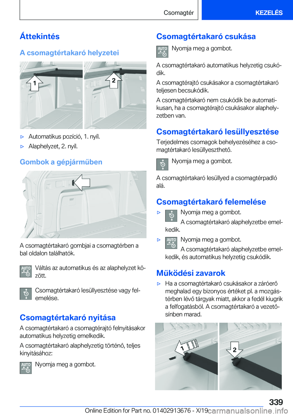 BMW X5 2020  Kezelési útmutató (in Hungarian) �