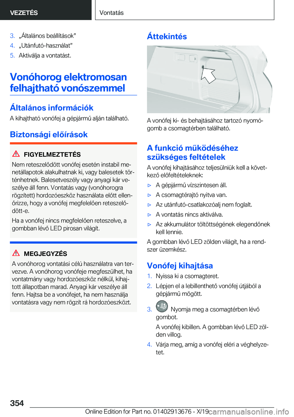 BMW X5 2020  Kezelési útmutató (in Hungarian) �3�.x�