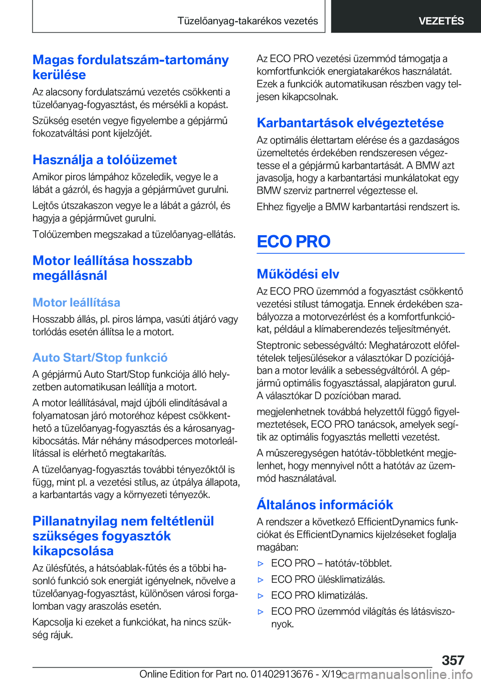 BMW X5 2020  Kezelési útmutató (in Hungarian) �M�a�g�a�s��f�o�r�d�u�l�a�t�s�z�