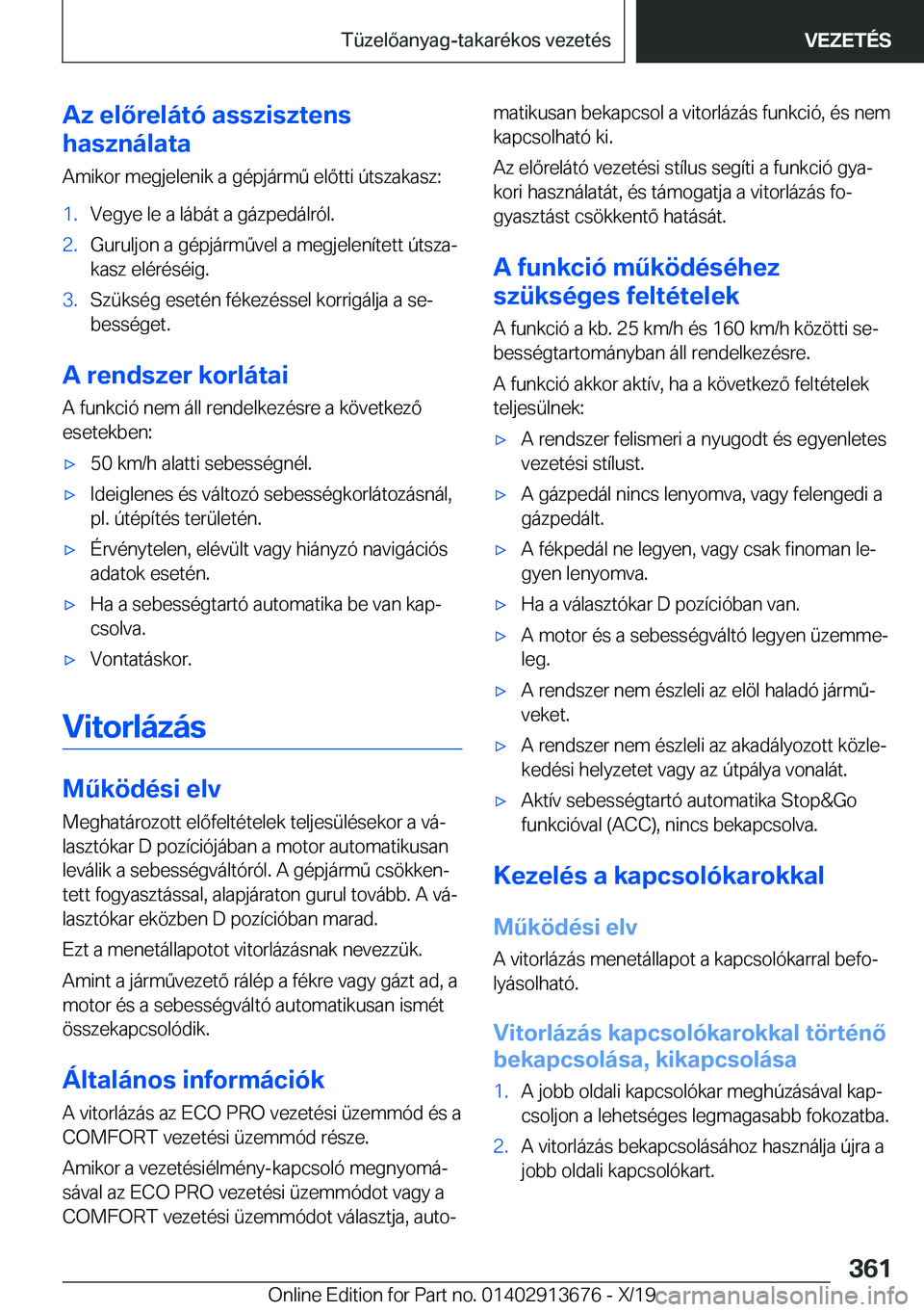 BMW X5 2020  Kezelési útmutató (in Hungarian) �A�z��e�l�