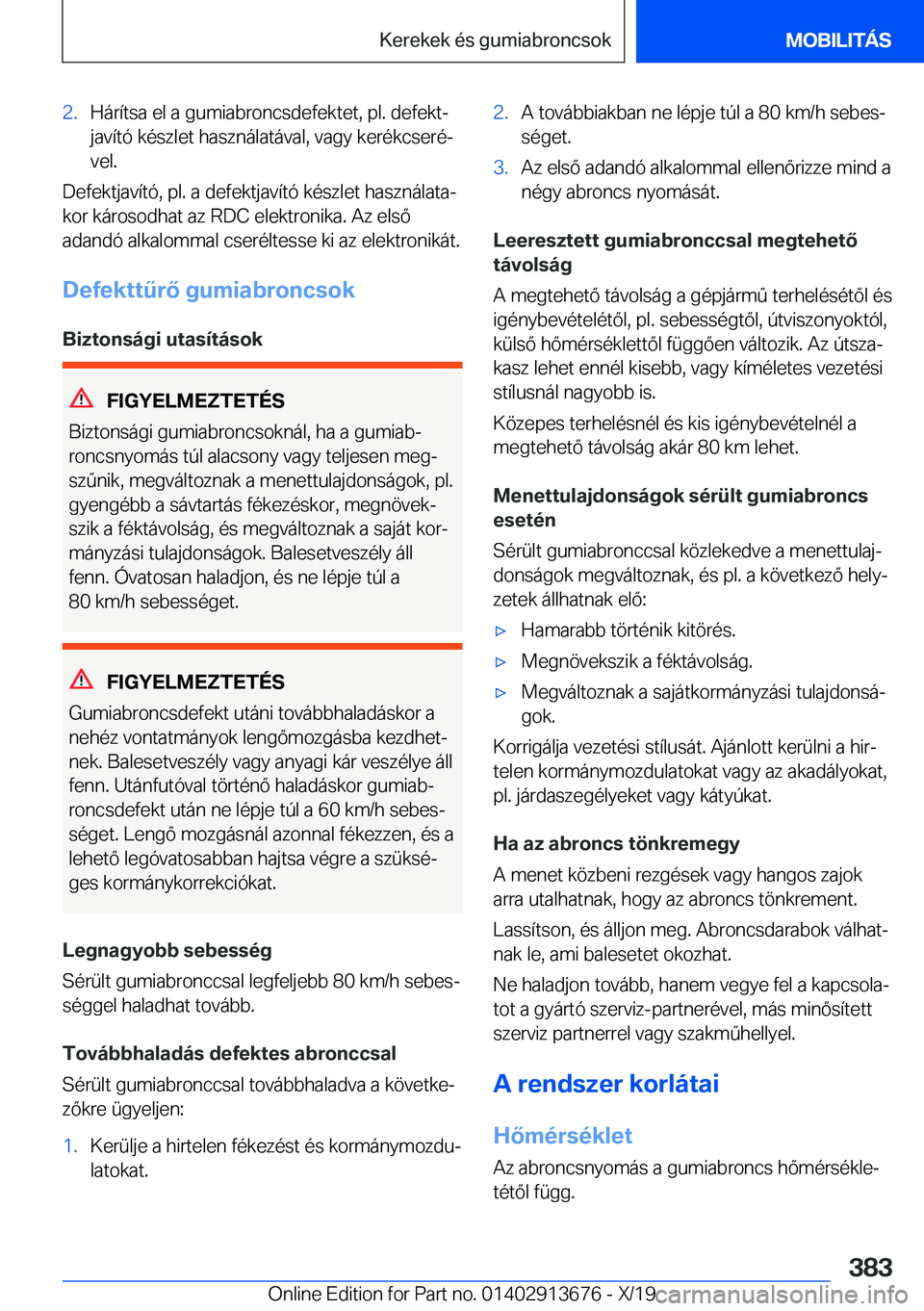 BMW X5 2020  Kezelési útmutató (in Hungarian) �2�.�H�