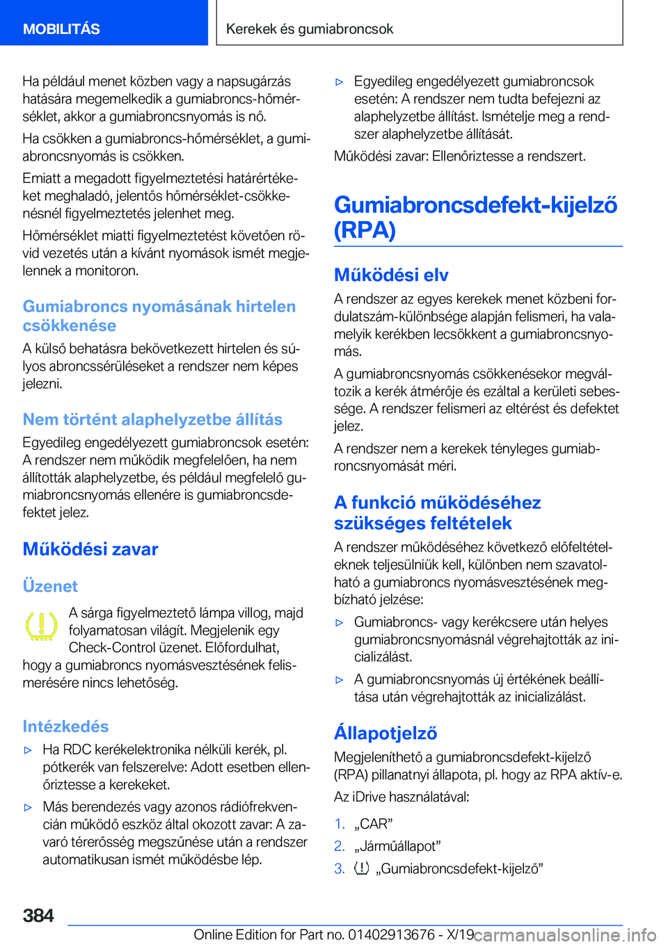 BMW X5 2020  Kezelési útmutató (in Hungarian) �H�a��p�