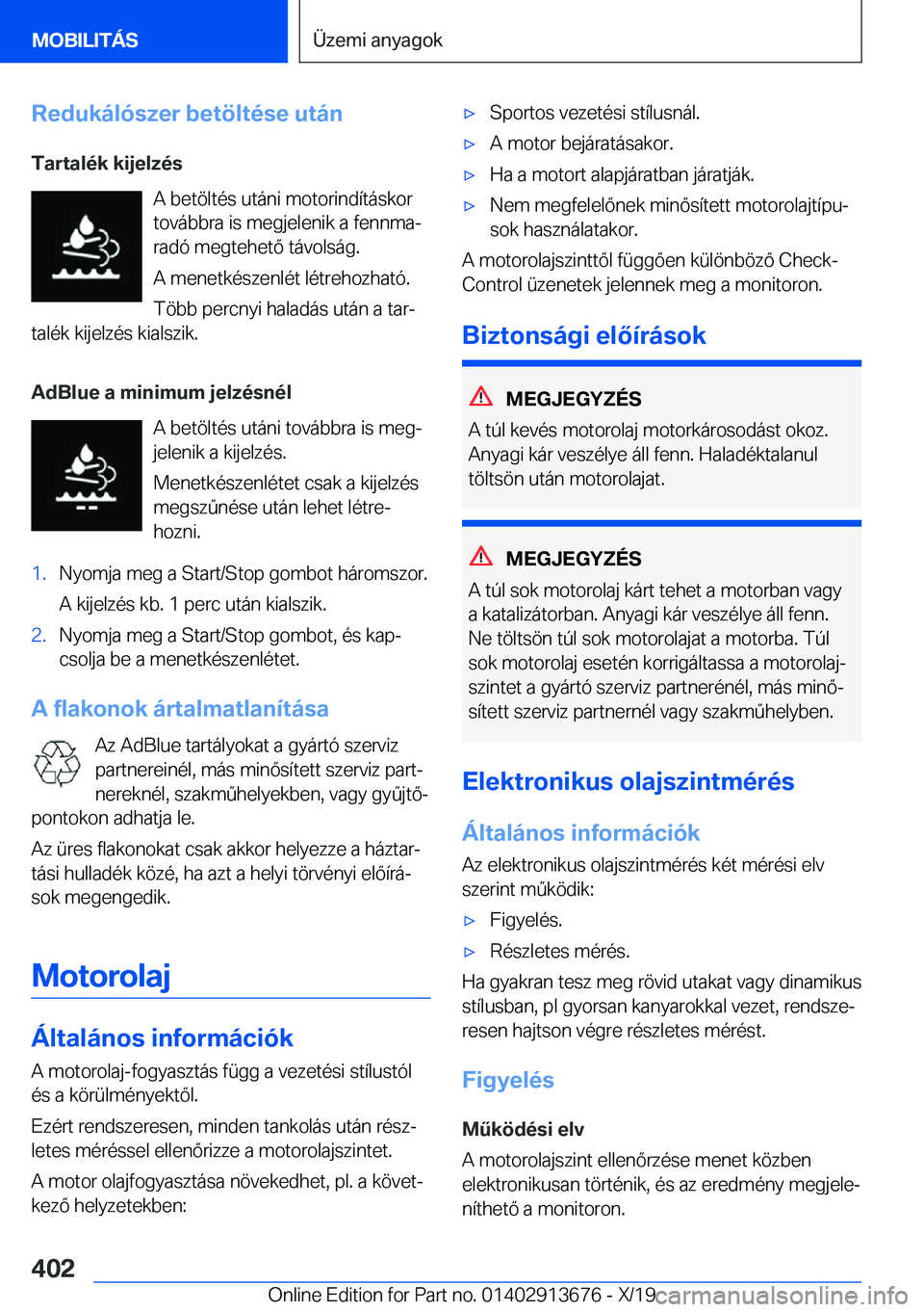 BMW X5 2020  Kezelési útmutató (in Hungarian) �R�e�d�u�k�