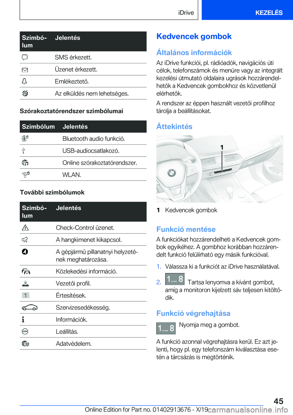 BMW X5 2020  Kezelési útmutató (in Hungarian) �S�z�i�m�b�
