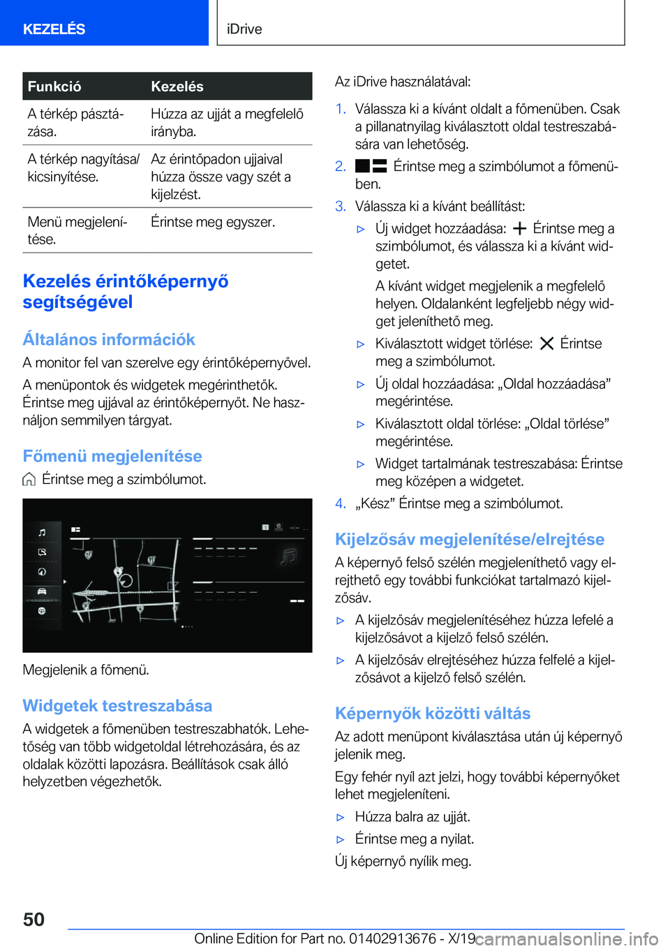 BMW X5 2020  Kezelési útmutató (in Hungarian) �F�u�n�k�c�i�