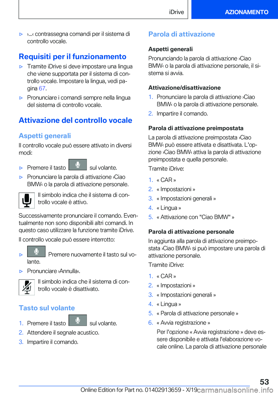 BMW X5 2020  Libretti Di Uso E manutenzione (in Italian) 'x