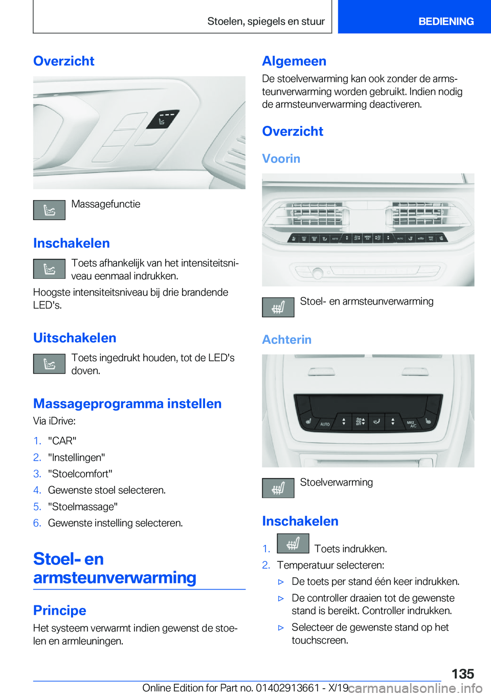 BMW X5 2020  Instructieboekjes (in Dutch) �O�v�e�r�z�i�c�h�t
�M�a�s�s�a�g�e�f�u�n�c�t�i�e
�I�n�s�c�h�a�k�e�l�e�n �T�o�e�t�s��a�f�h�a�n�k�e�l�i�j�k��v�a�n��h�e�t��i�n�t�e�n�s�i�t�e�i�t�s�n�ij
�v�e�a�u��e�e�n�m�a�a�l��i�n�d�r�u�k�k�e�n�.