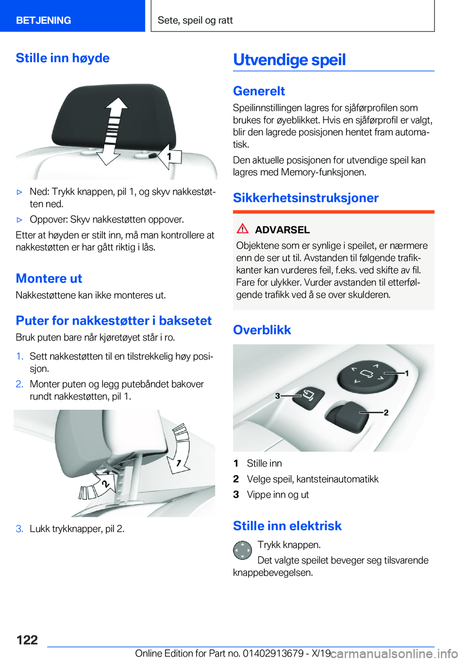BMW X5 2020  InstruksjonsbØker (in Norwegian) �S�t�i�l�l�e��i�n�n��h�
