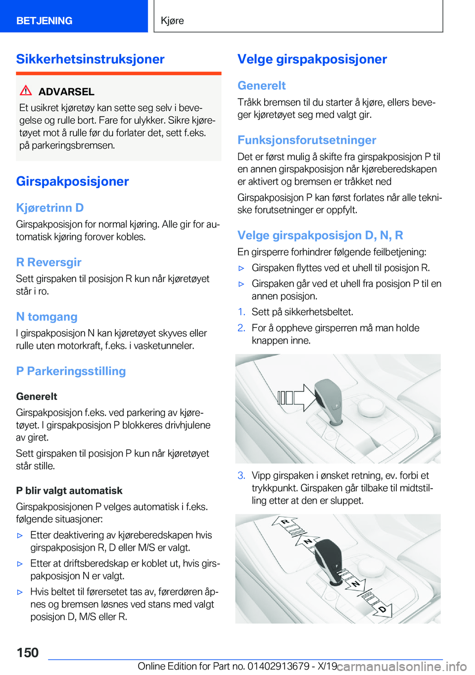 BMW X5 2020  InstruksjonsbØker (in Norwegian) �S�i�k�k�e�r�h�e�t�s�i�n�s�t�r�u�k�s�j�o�n�e�r
�A�D�V�A�R�S�E�L
�E�t��u�s�i�k�r�e�t��k�j�