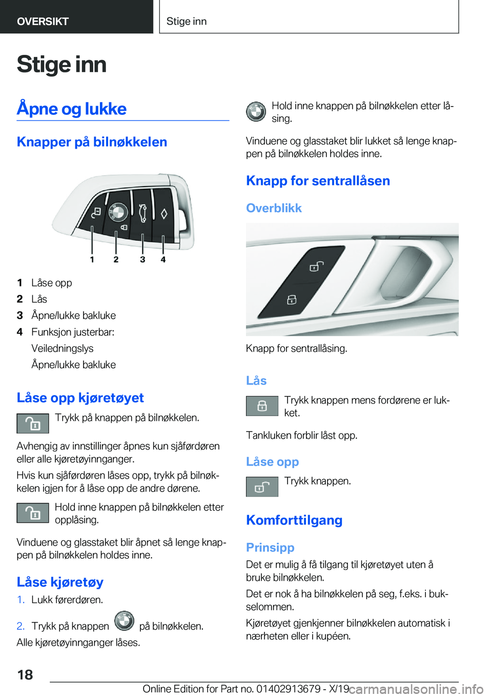 BMW X5 2020  InstruksjonsbØker (in Norwegian) �S�t�i�g�e��i�n�n�