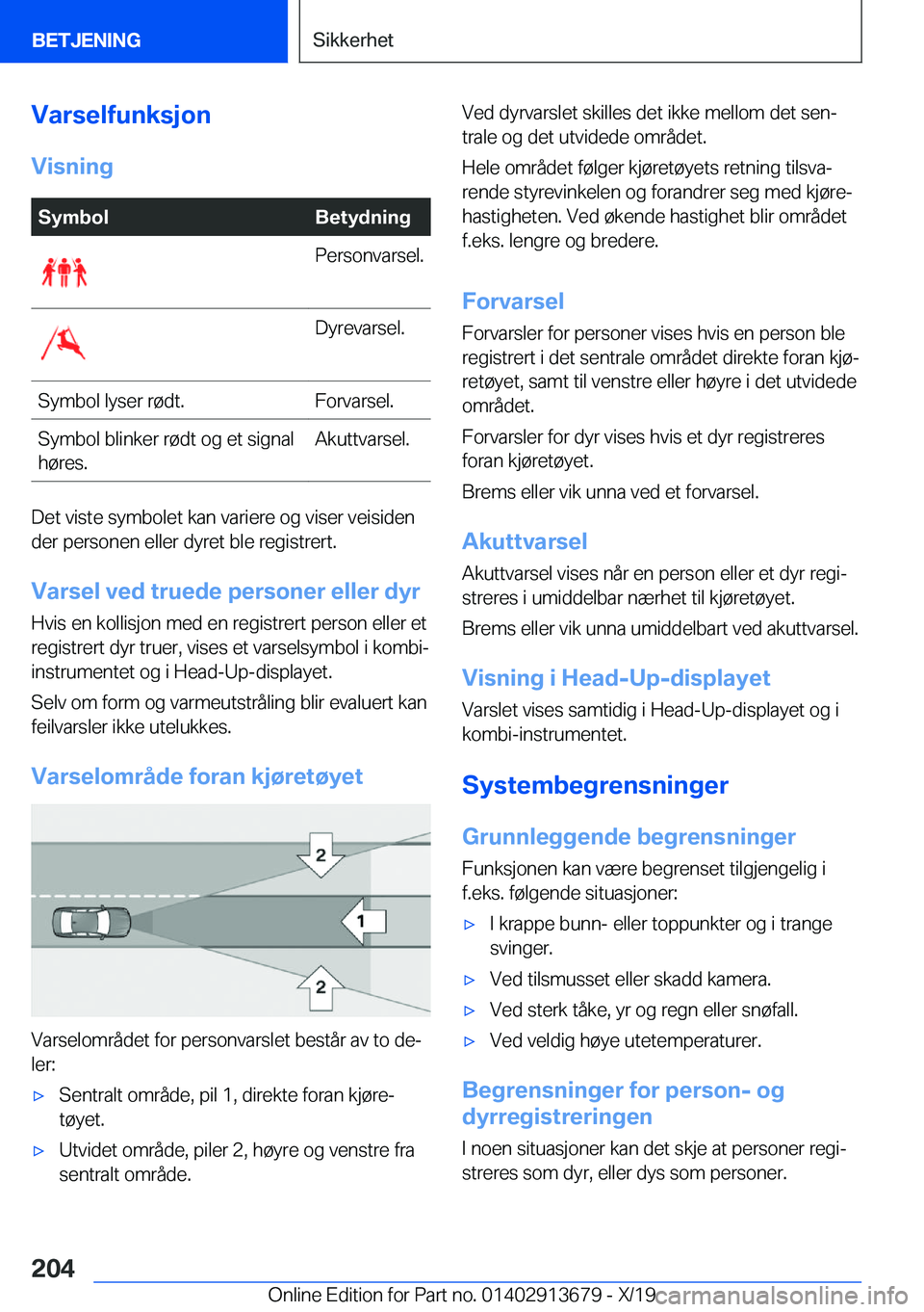 BMW X5 2020  InstruksjonsbØker (in Norwegian) �V�a�r�s�e�l�f�u�n�k�s�j�o�n
�V�i�s�n�i�n�g�S�y�m�b�o�l�B�e�t�y�d�n�i�n�g�P�e�r�s�o�n�v�a�r�s�e�l�.�D�y�r�e�v�a�r�s�e�l�.�S�y�m�b�o�l��l�y�s�e�r��r�