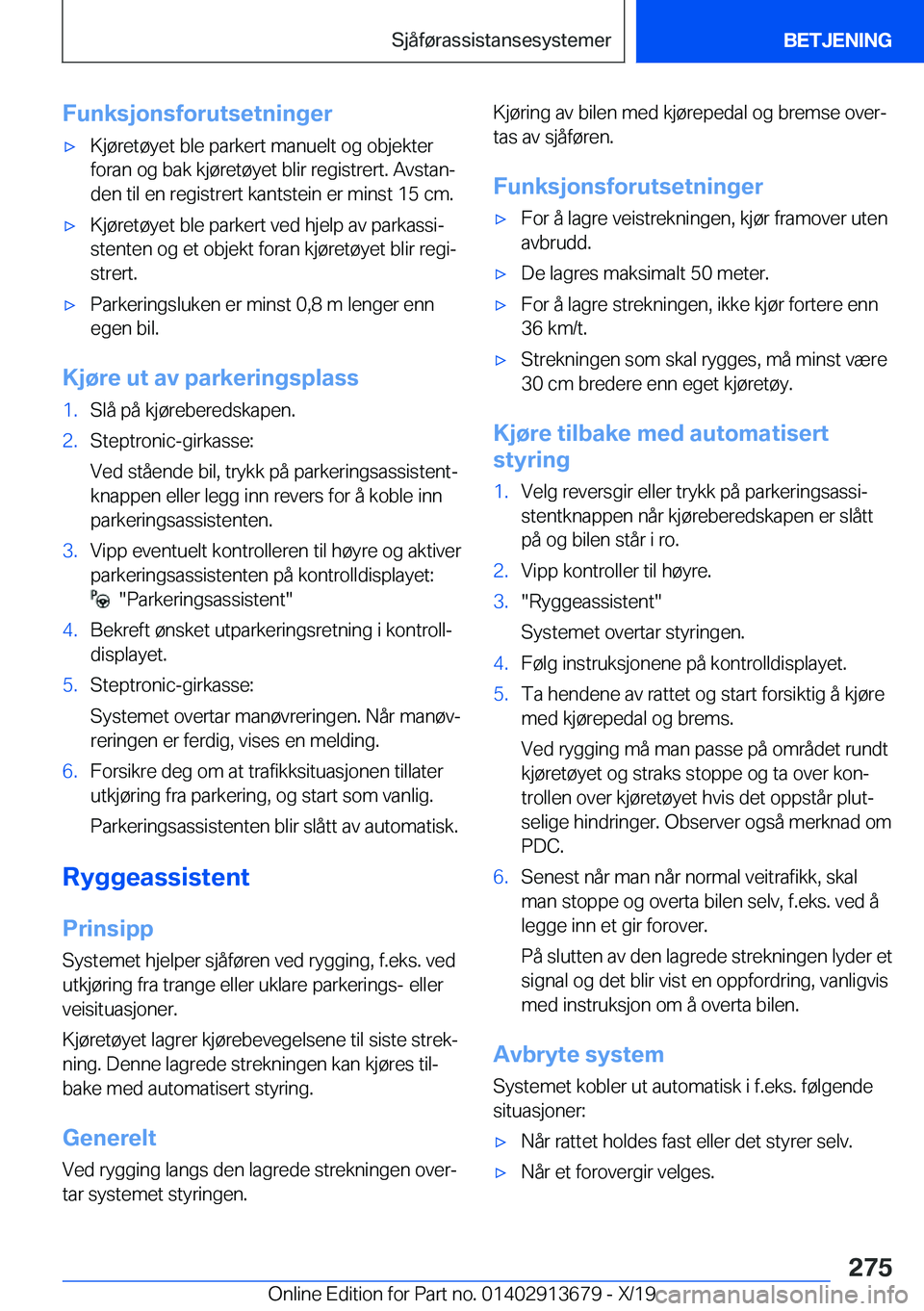 BMW X5 2020  InstruksjonsbØker (in Norwegian) �F�u�n�k�s�j�o�n�s�f�o�r�u�t�s�e�t�n�i�n�g�e�r'x�K�j�