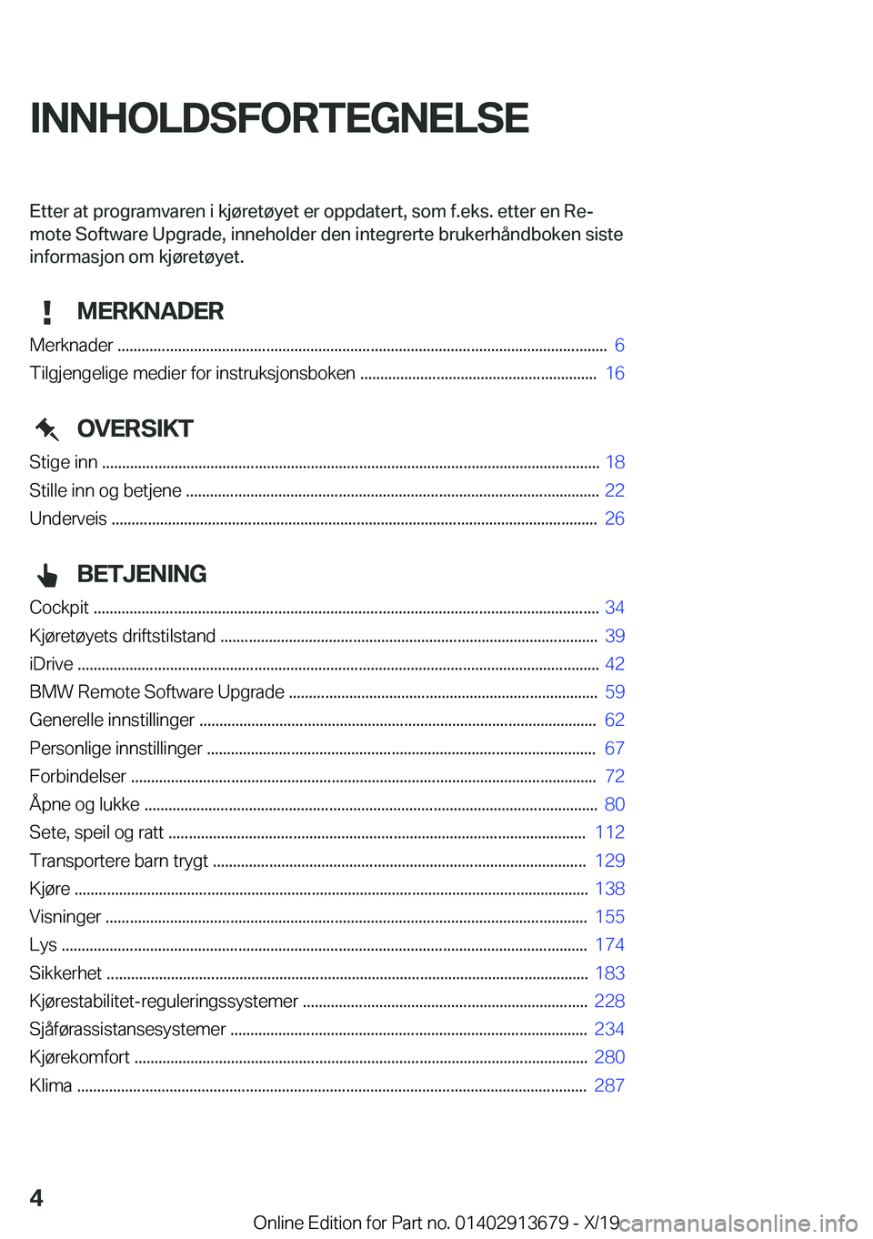 BMW X5 2020  InstruksjonsbØker (in Norwegian) �I�N�N�H�O�L�D�S�F�O�R�T�E�G�N�E�L�S�E�E�t�t�e�r��a�t��p�r�o�g�r�a�m�v�a�r�e�n��i��k�j�