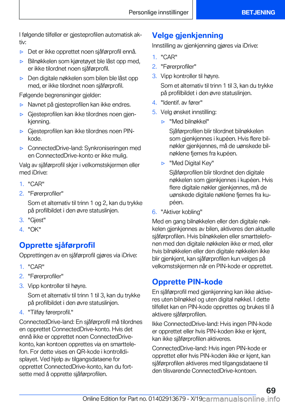 BMW X5 2020  InstruksjonsbØker (in Norwegian) �I��f�