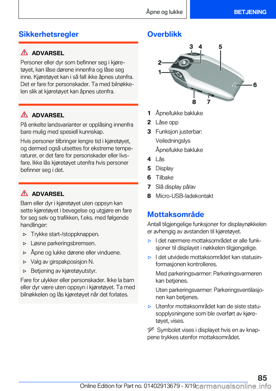 BMW X5 2020  InstruksjonsbØker (in Norwegian) �S�i�k�k�e�r�h�e�t�s�r�e�g�l�e�r
�A�D�V�A�R�S�E�L
�P�e�r�s�o�n�e�r��e�l�l�e�r��d�y�r��s�o�m��b�e�f�i�n�n�e�r��s�e�g��i��k�j�