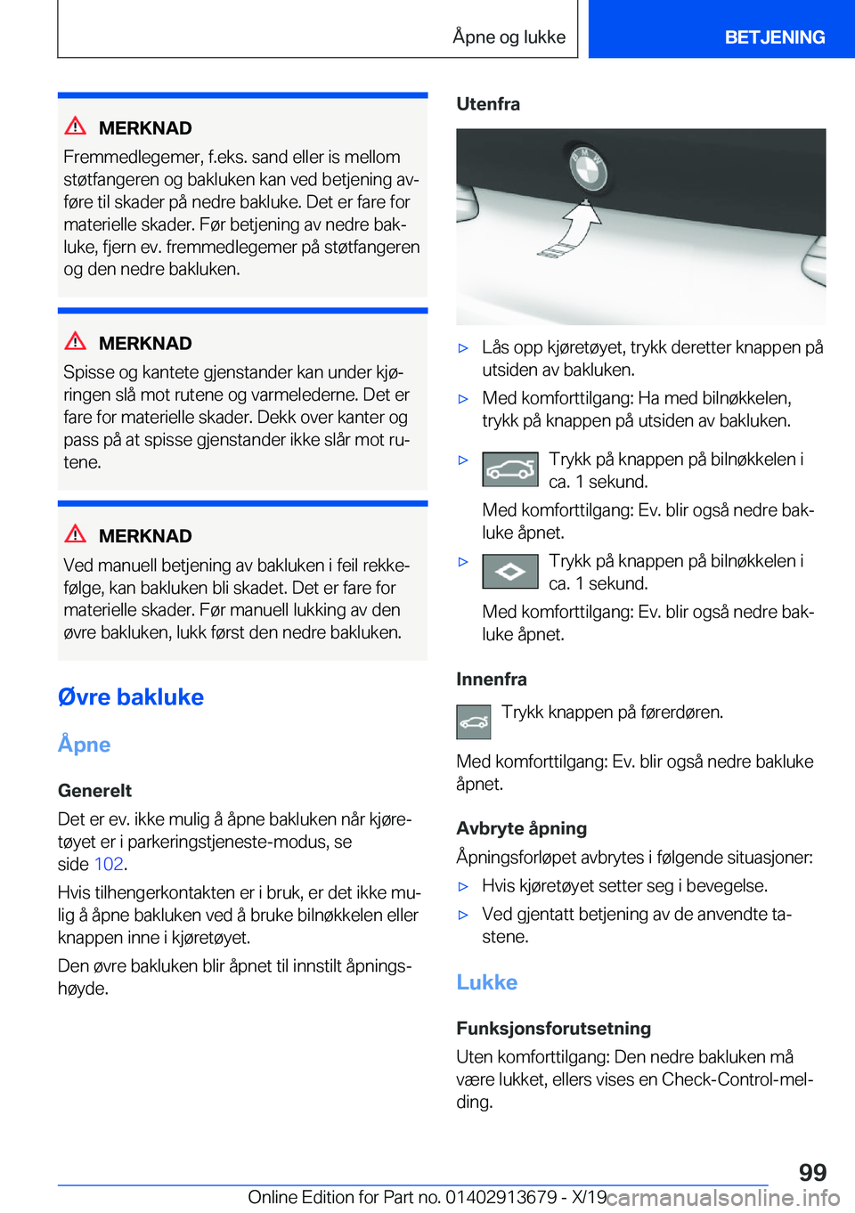 BMW X5 2020  InstruksjonsbØker (in Norwegian) �M�E�R�K�N�A�D
�F�r�e�m�m�e�d�l�e�g�e�m�e�r�,��f�.�e�k�s�.��s�a�n�d��e�l�l�e�r��i�s��m�e�l�l�o�m �s�t�