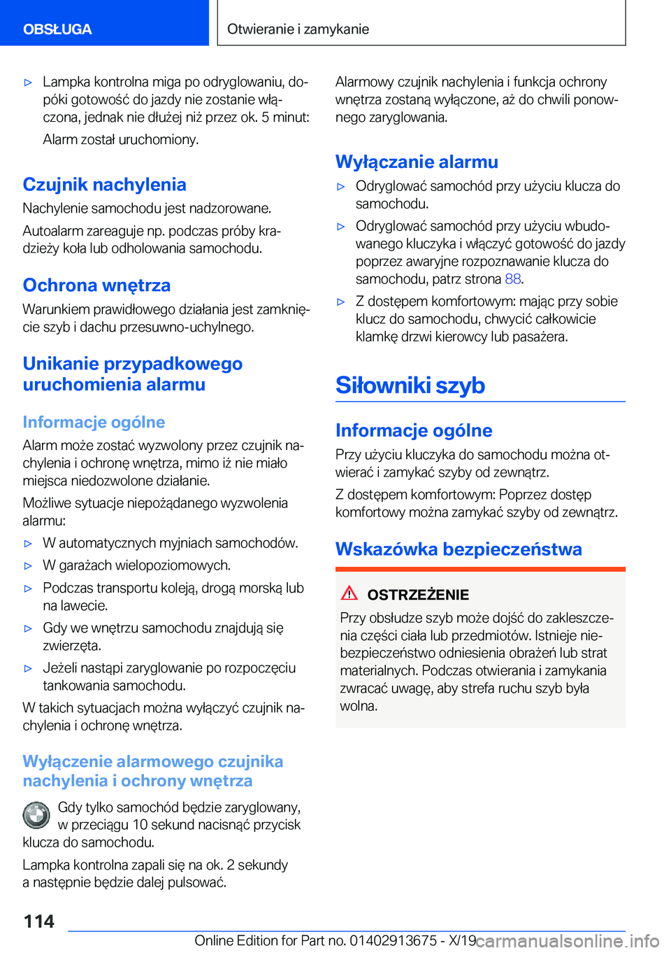 BMW X5 2020  Instrukcja obsługi (in Polish) 'x�L�a�m�p�k�a��k�o�n�t�r�o�l�n�a��m�i�g�a��p�o��o�d�r�y�g�l�o�w�a�n�i�u�,��d�oj�p�